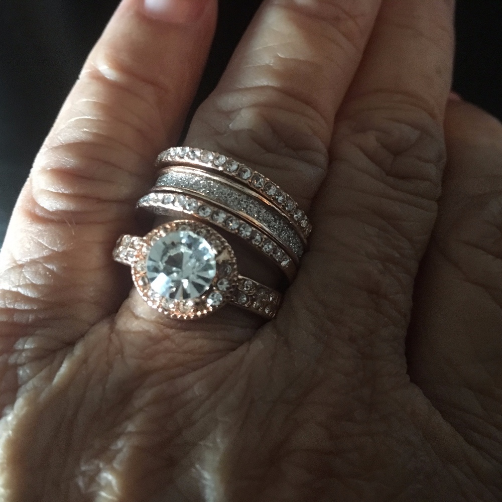 Givenchy Rose Gold 4 Layered Rings Bezel &…